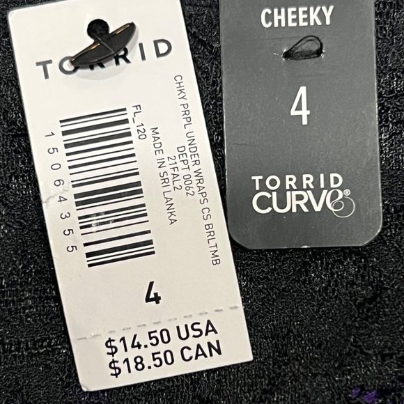 NWT TORRID Cheeky Pantie Sz 4X Black Lace Purple Jersey Halloween - Picture 4 of 4